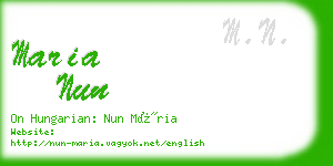 maria nun business card